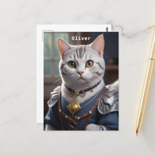 Regal Knight American Shorthair Cat Majestic Postkarte