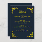Regal Kontrast Abendmenü in Mitternachtsblau und G Begleitkarte (Vorne/Hinten)