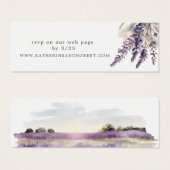 Regal Lavender Floral Wedding Website Card (Vorne & Hinten)