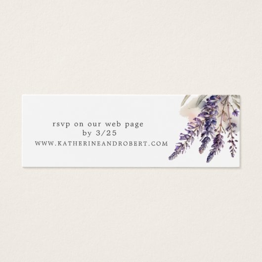 Regal Lavender Floral Wedding Website Card (Vorderseite)