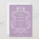 Regal Lavender Lila | Barockrahmen Einladung (Vorderseite)