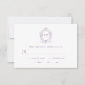 Regal Lavender | Vintage Barockrahmenverheiratung RSVP Karte (Vorderseite)