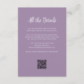 Regal Lavender | Wedding Guest Details QR Code Begleitkarte (Vorderseite)