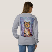 Regal Leopard Portrait With Mosaic Stained Glass Sweatshirt (Schwarz voll)