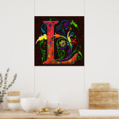 REGAL Letter L mit Hintergrund Poster (Küche)