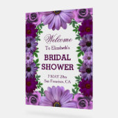 Regal Lila floral Brautparty Acrylschild (Winkel)