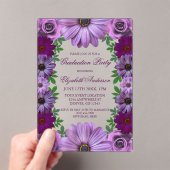 REGAL Lila Floral Graduation Party Acryleinladungen (Insitu (Handheld))