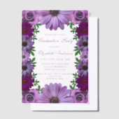 REGAL Lila Floral Graduation Party Pergament Einladungen (Versetzt)