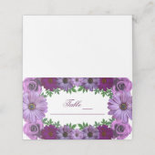 Regal Lila Floral Wedding Platzkarte (Außenseite Aufgefaltet)