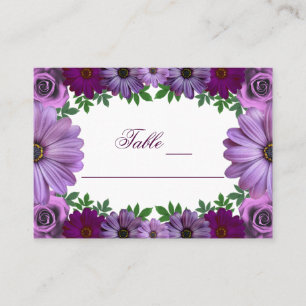 Regal Lila Floral Wedding Platzkarte