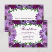 Regal Lila Floral Wedding Reception Begleitkarte (Vorne/Hinten)