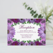 Regal Lila Floral Wedding Reception Begleitkarte (Stehend Vorderseite)