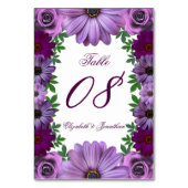 Regal Lila Floral Wedding Tischnummer (Rückseite)