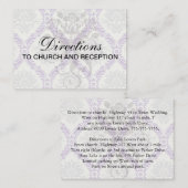 Regal lila grau und cremefarbene Damaskus Begleitkarte (Vorne/Hinten)