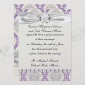 Regal lila grau und cremefarbene Damaskus Einladung (Vorne/Hinten)