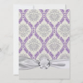 Regal lila grau und cremefarbene Damaskus Einladung (Rückseite)