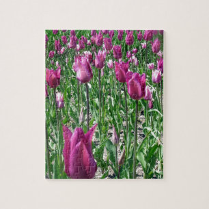 Regal Lila Tulips Puzzle