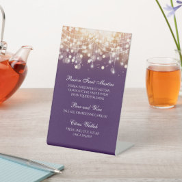 Regal Lila und Gold Bokeh Lights Sockelschild