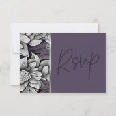 Regal Lilac, brillante White Bloom Response Card RSVP Karte (Rückseite)