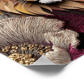 Regal Lion Bloom in Layered Paper-Cut Florals Poster (Ecke)