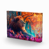Regal Lion im verzauberten Walddesign Fotoblock (Rechts)