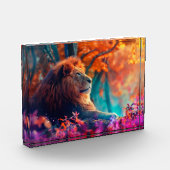 Regal Lion im verzauberten Walddesign Fotoblock (Links)