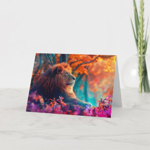 Regal Lion im verzauberten Walddesign Karte