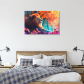 Regal Lion im verzauberten Walddesign Leinwanddruck (Insitu (Schlafzimmer))