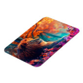 Regal Lion im verzauberten Walddesign Magnet (Linke Seite)