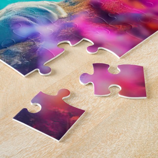 Regal Lion im verzauberten Walddesign Puzzle (Seite)