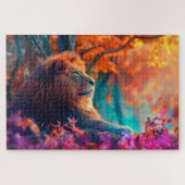 Regal Lion im verzauberten Walddesign Puzzle (Horizontal)