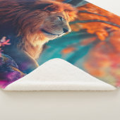 Regal Lion im verzauberten Walddesign Sherpadecke (3/4)