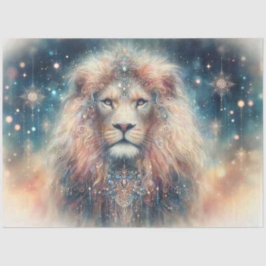 Regal Lion of Judah Christian Art Decoupage Seidenpapier (Vorderseite)