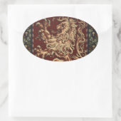 Regal Lion Tapestry Ovaler Aufkleber (Tasche)