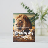 Regal Lions Roaming Geburtstag einladen Postkarte (Stehend Vorderseite)