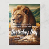 Regal Lions Roaming Geburtstag einladen Postkarte (Vorderseite)