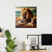 Regal Lions Roaming Poster (Heimbüro)