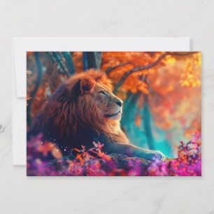 Regal-Löwe im Design Enchanted Forest Karte