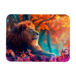 Regal-Löwe im Design Enchanted Forest Magnet