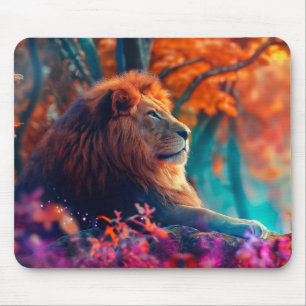 Regal-Löwe im Design Enchanted Forest Mousepad