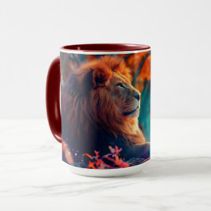 Regal-Löwe im Design Enchanted Forest Tasse