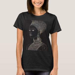 "Regal Majestät: Abstrakte Linie Zeichnend Black Q T-Shirt