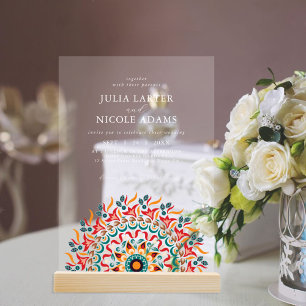Regal Majestätisches Festival Eleganz Mandala Hoch Acryleinladungen