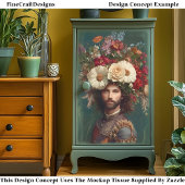 Regal Man, Blume Headpiece / Kronen CP6 Decoupage Seidenpapier
