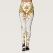 Regal Marble Seamless Pattern – Gold Baroque Leggings (Rückseite)
