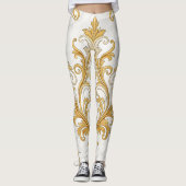 Regal Marble Seamless Pattern – Gold Baroque  Leggings (Vorderseite)
