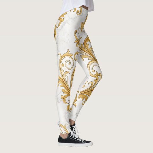 Regal Marble Seamless Pattern – Gold Baroque Leggings (Rechts)