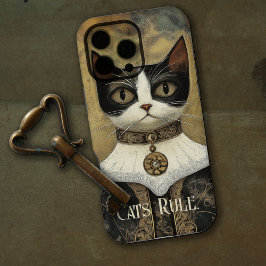 Regal Medieval Tuxedo Cat Rules iPhone 16 Pro Max Hülle