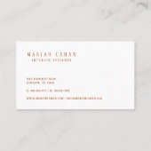 Regal Minimal bohemian Geometrie Line Muster Visitenkarte (Rückseite)