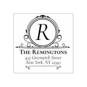 Regal Monogram Classic Elegant Rich Rücksendeadres Gummistempel (Prägung)
